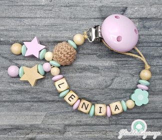 Personalisierte Schnullerkette mit Namen / Namenskette Baby